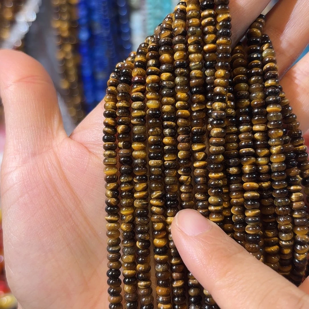 玛瑙/玉髓银S925镀金镶嵌珠宝半成品虎眼算盘一条