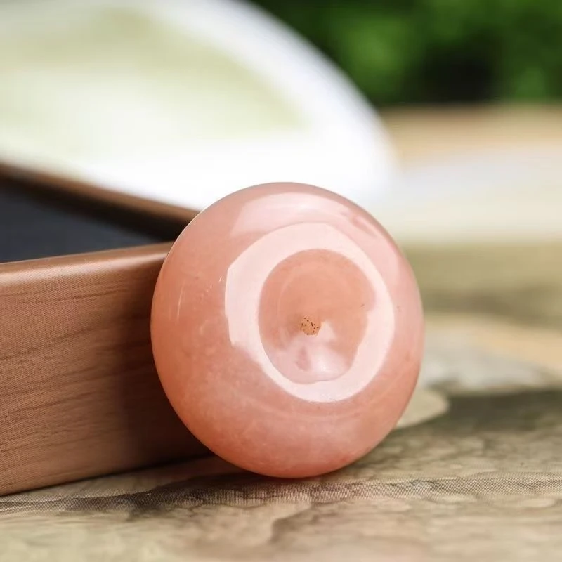 新疆金丝桃花酿平安扣粉色精美蓝针挂坠男女情侣款色泽时尚吊坠