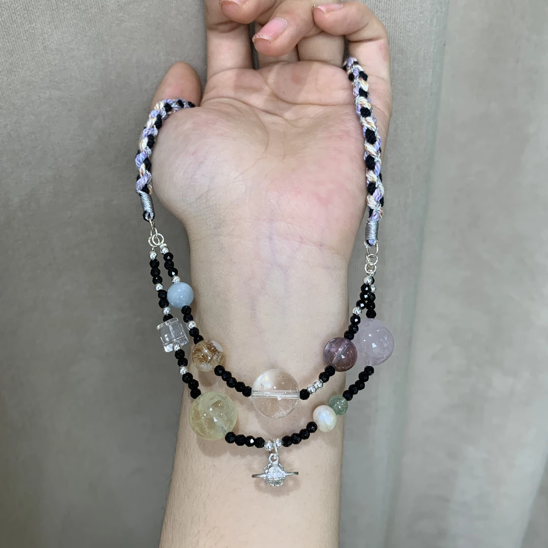 水晶五行双层项链 B299多样性发货一件