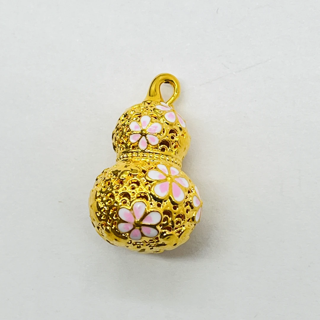 足金饰品/珐琅花丝桃花葫芦/1.05/1B5F18101/k