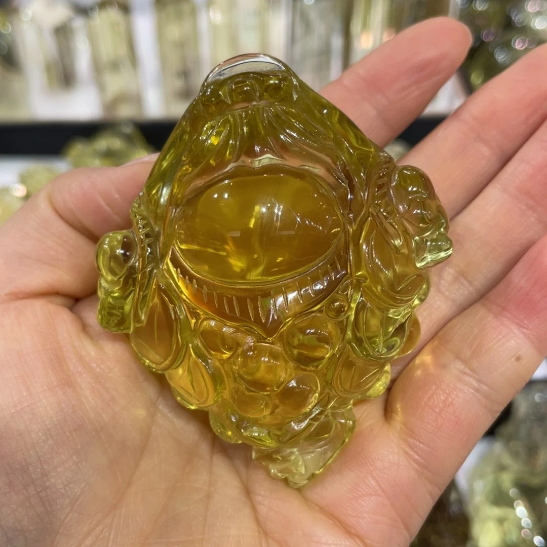 黄晶摆件未镶嵌金蟾