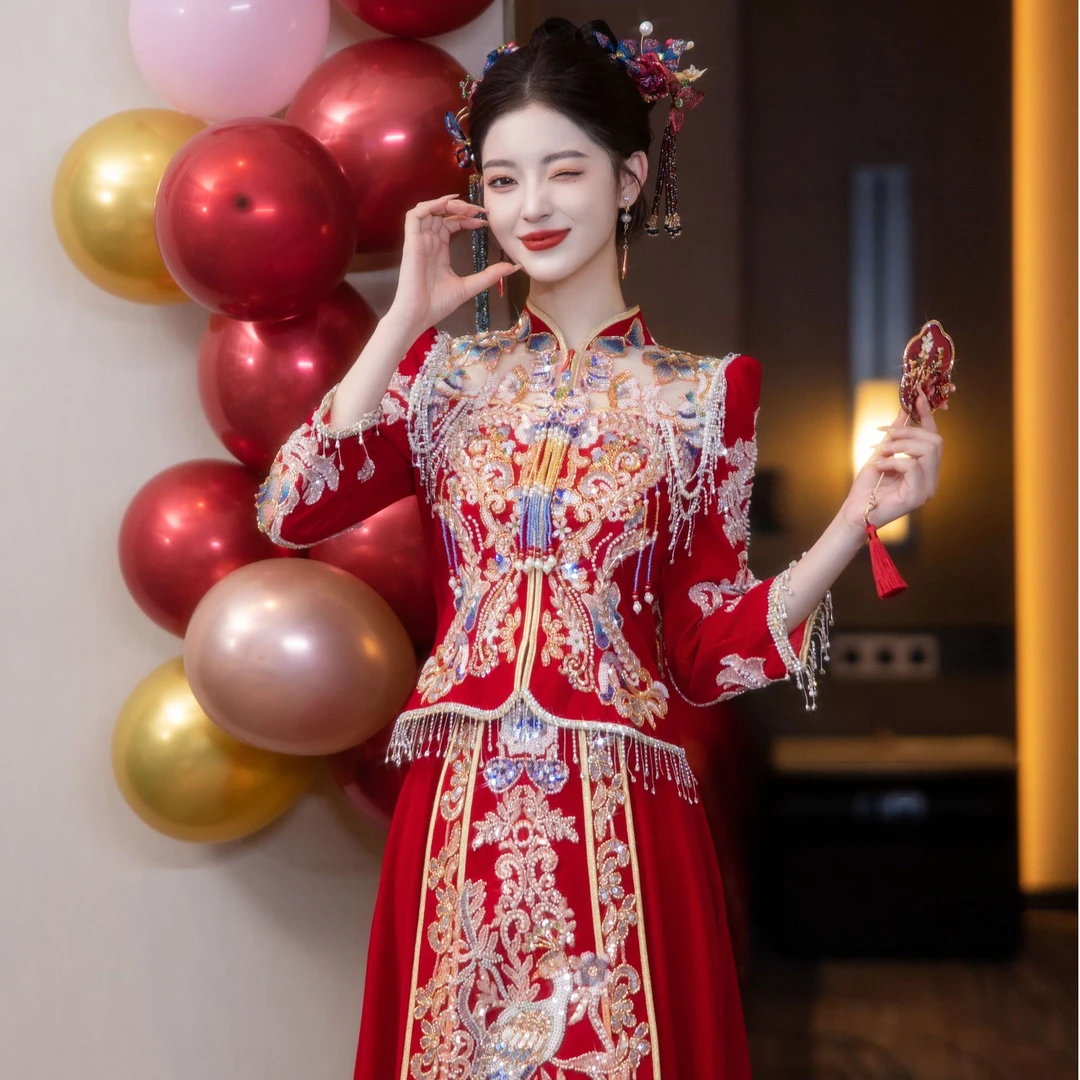 【租赁秀禾服出租】中式秀禾服新娘礼服婚服2025新款中式嫁衣敬酒服