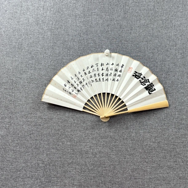 手写书法作品-十寸中玉竹折扇-观沧海