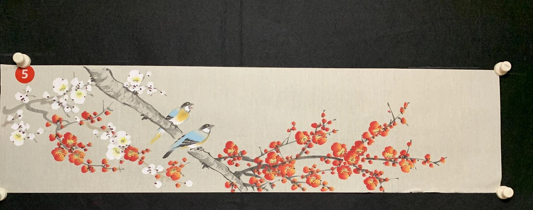 红白梅花鸟语花香5适合玄关客厅王成喜