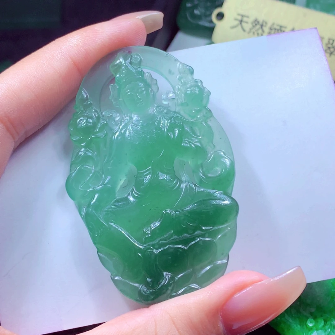 定制翡翠未镶嵌天然缅甸翡翠A货毛货挂件