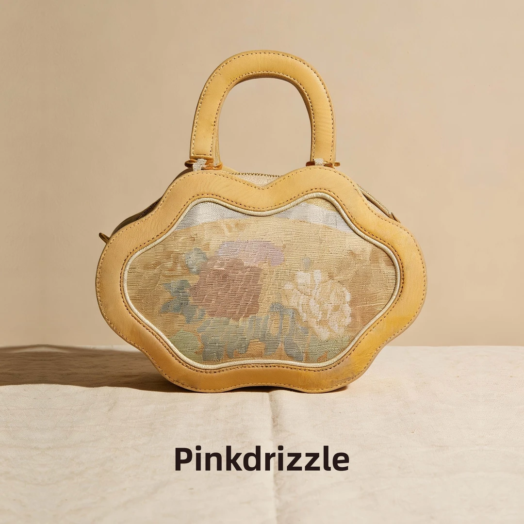 Pinkdrizzle琮瑢限量版【苏州园林花窗】系列“万福如意”唐锦螺钿包