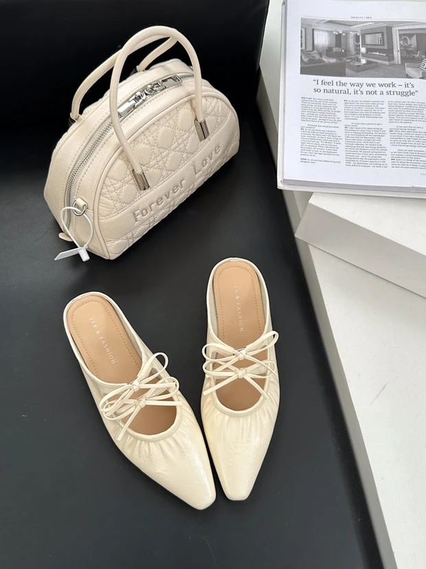 【保国女鞋】软底舒适交叉带夏季皮面包头鞋（69-57）