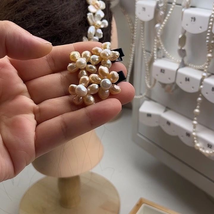 淡水珍珠发夹未镶嵌