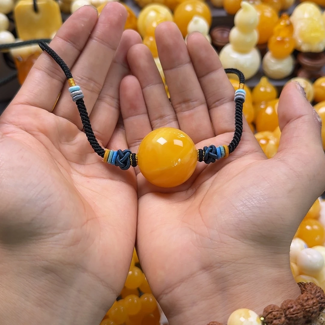 蜜蜡珠宝奇石未镶嵌锁骨33mm