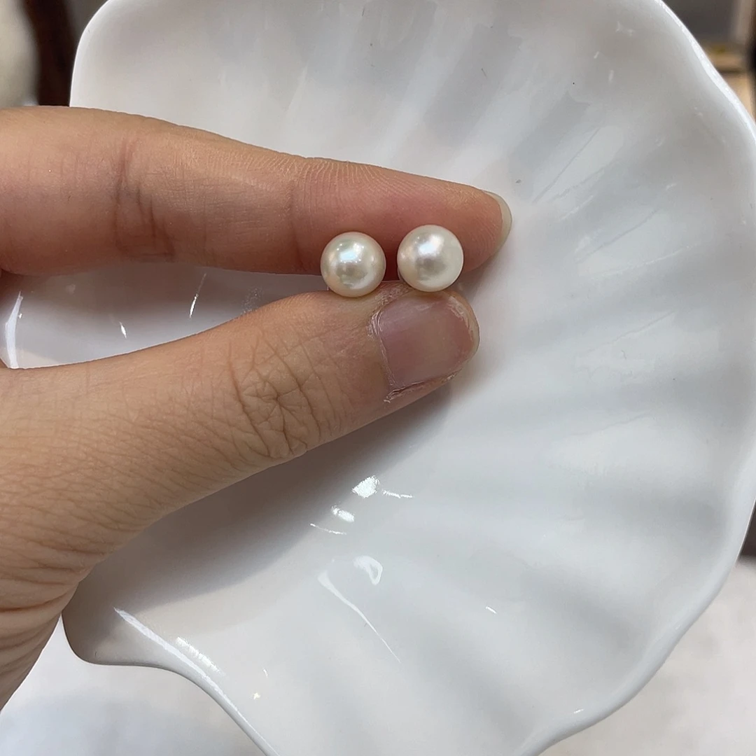 银S925镶嵌耳饰海水珍珠