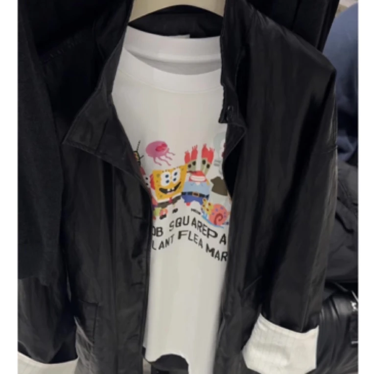 SM（1sm5910#）袖口拼接条纹 皮衣外套 2-19