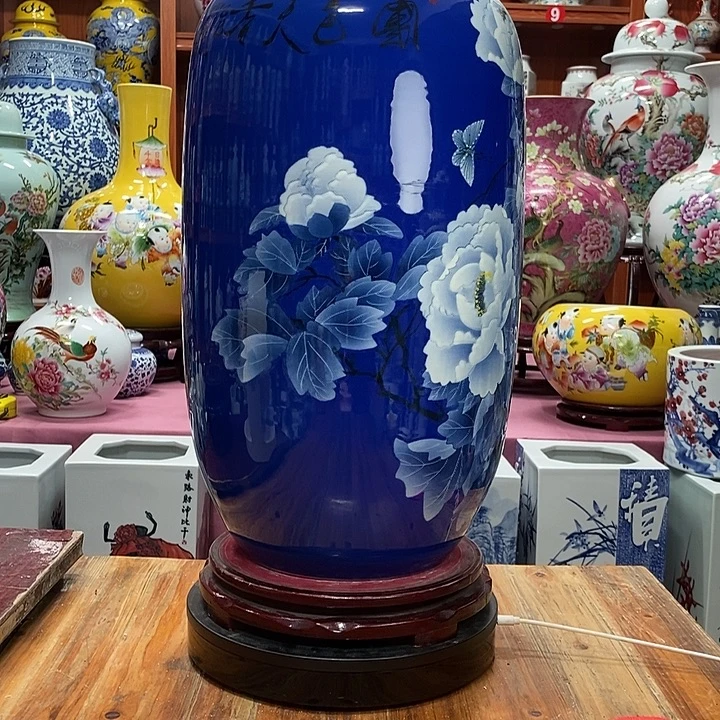 用***0景德镇陶瓷手工手绘花瓶摆件