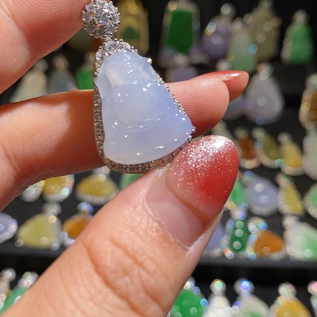 颈饰银S925镶嵌翡翠天然翡翠