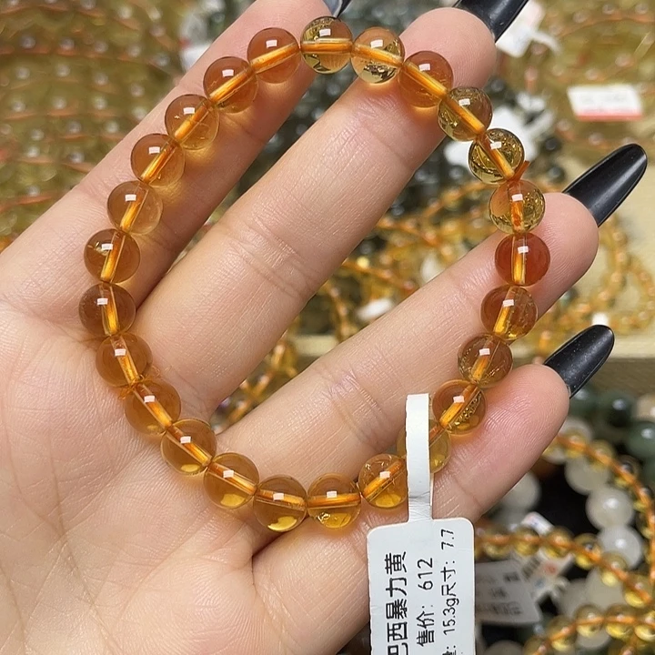 未镶嵌手链水晶巴西暴力黄7.7