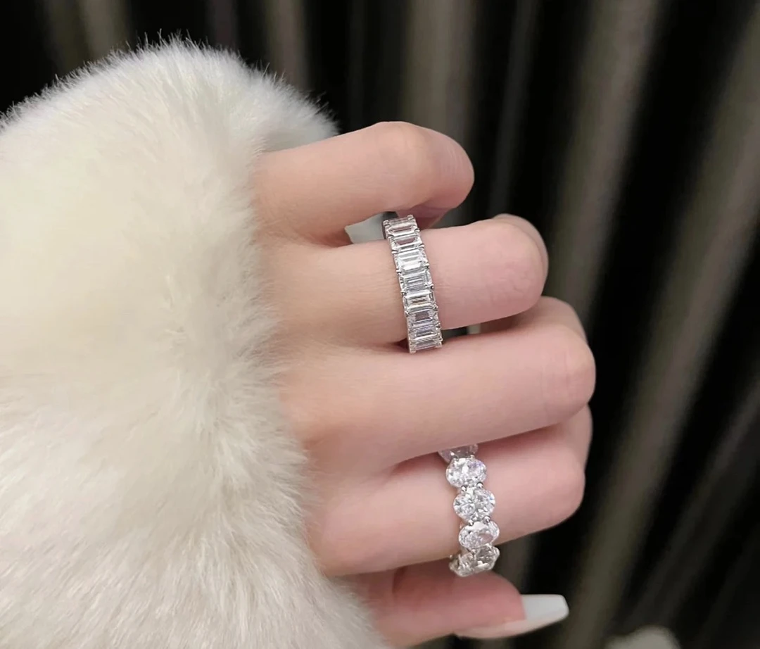 实验室培育钻石PT950铂金七公主方宝石1.4克拉戒指