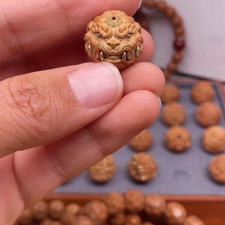 明***天吊坠核桃唐狮单颗