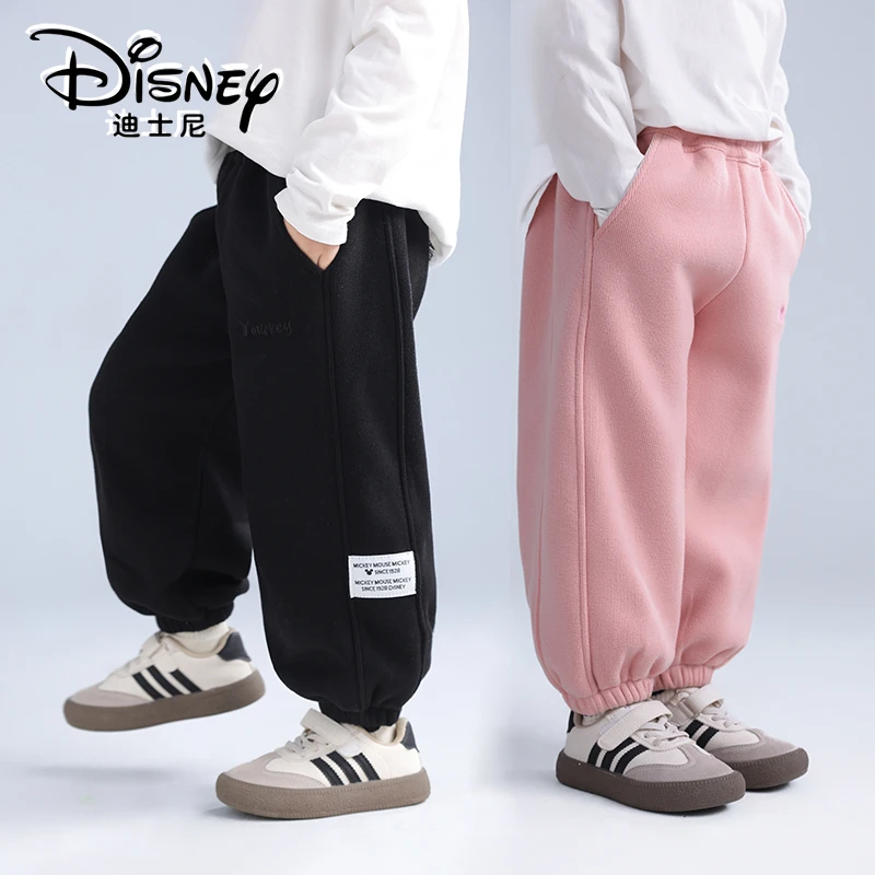 Disney/迪士尼儿童加绒加厚卫裤男女宝宝秋冬新款保暖裤XMR4SK862