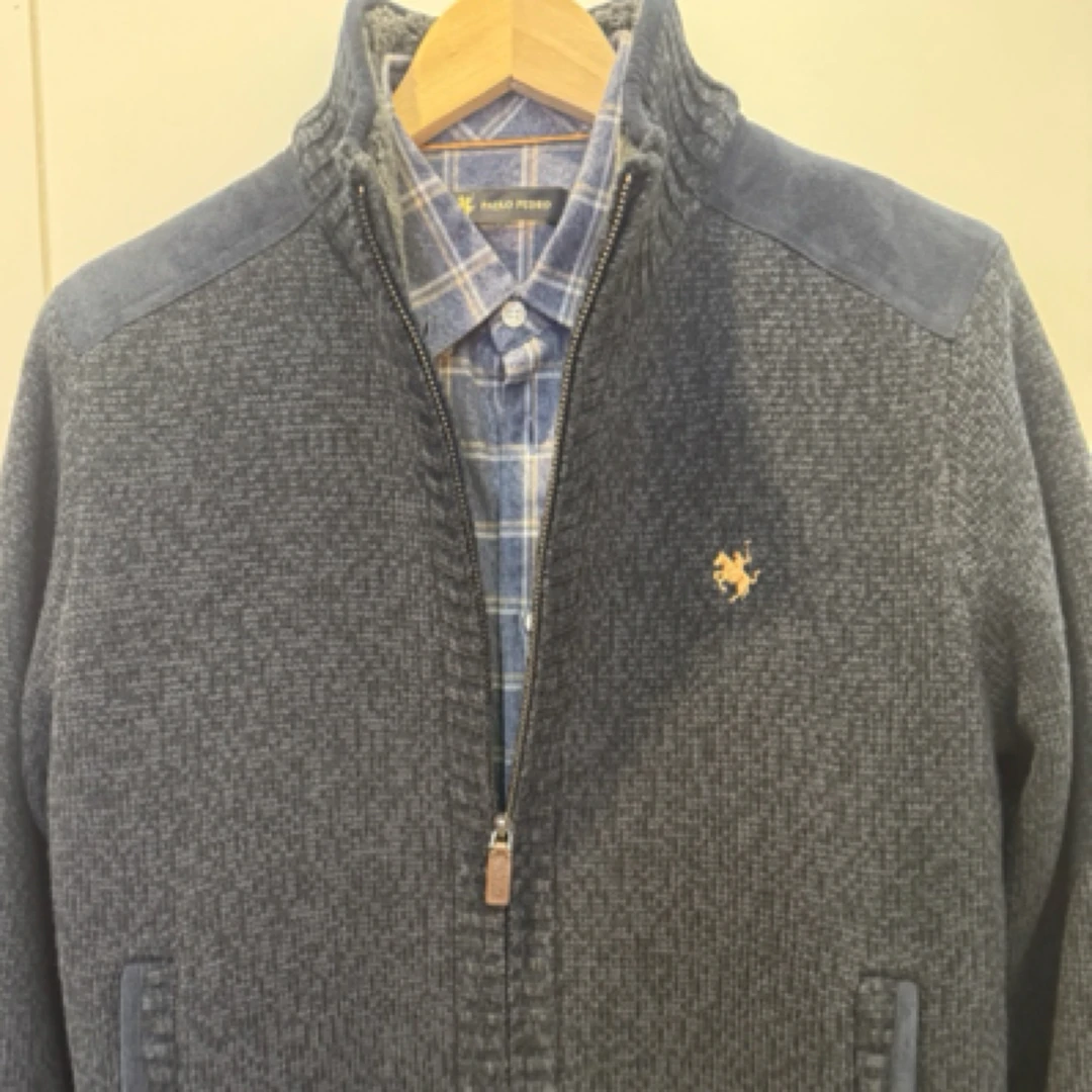 男式长袖加绒针织衫