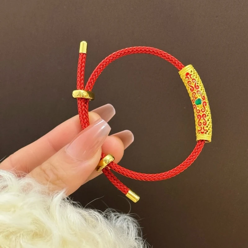 铜合金手链  6260 喜庆弯管本命年抽拉手链