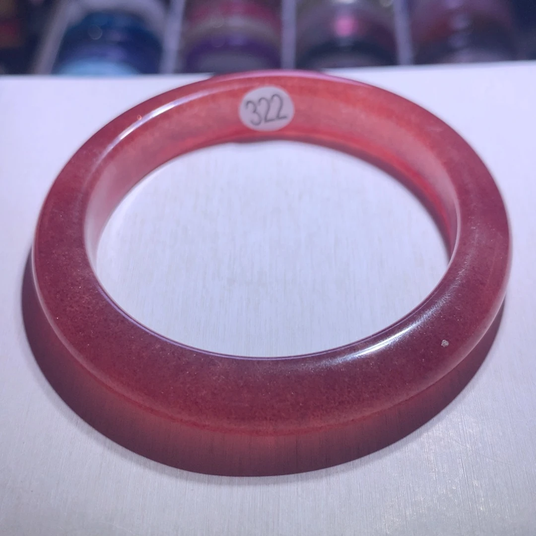 水晶银S925镶嵌手镯鸽血红草莓晶57.4圈322