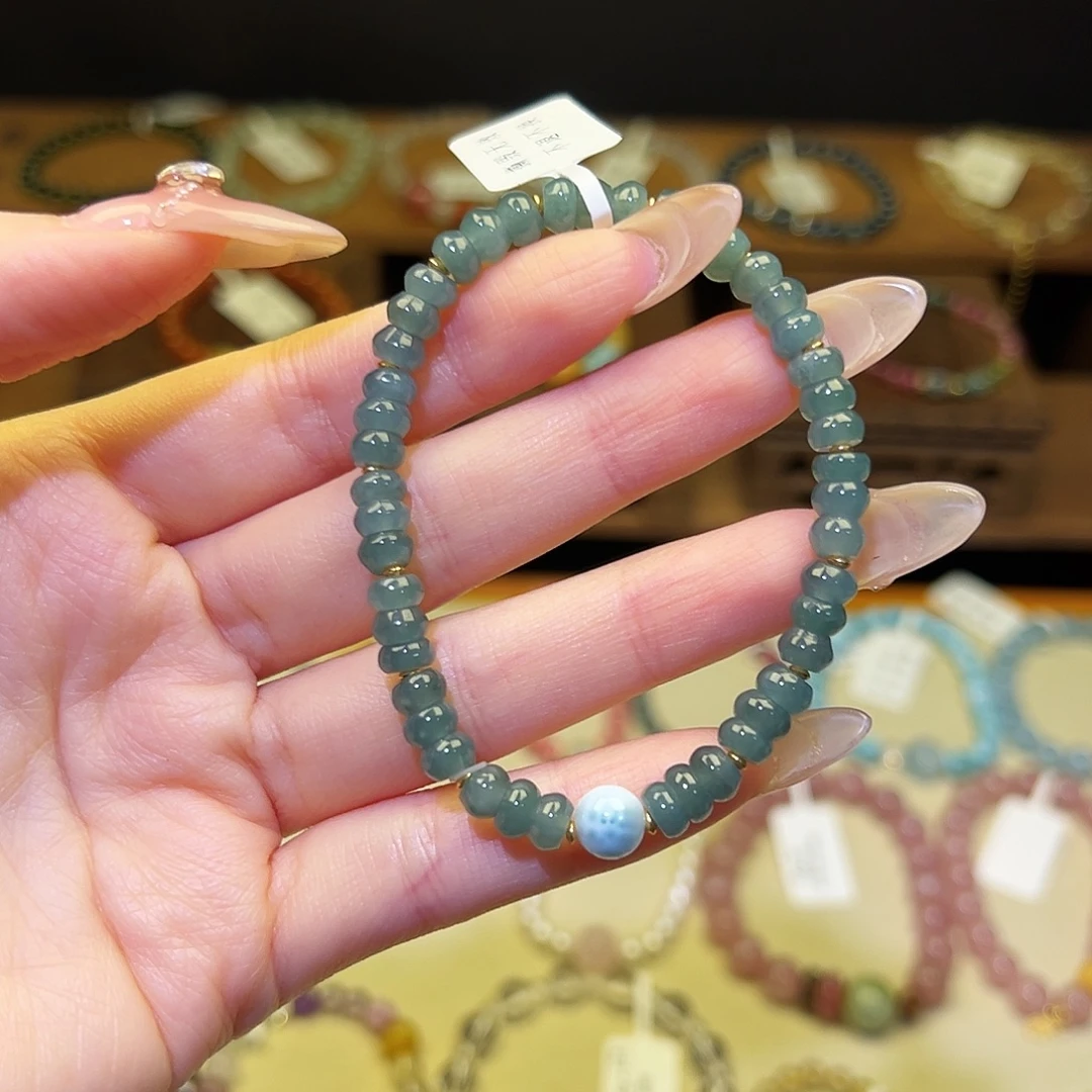 银S925镶嵌手串水晶蓝菲9447