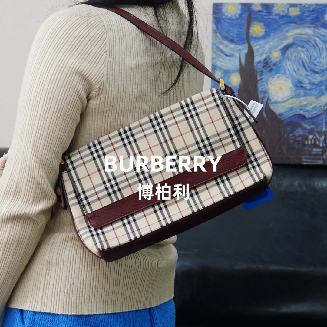 95新 BURBERRY/博柏利 巴宝莉/格纹单肩包/ZG02614005/4005