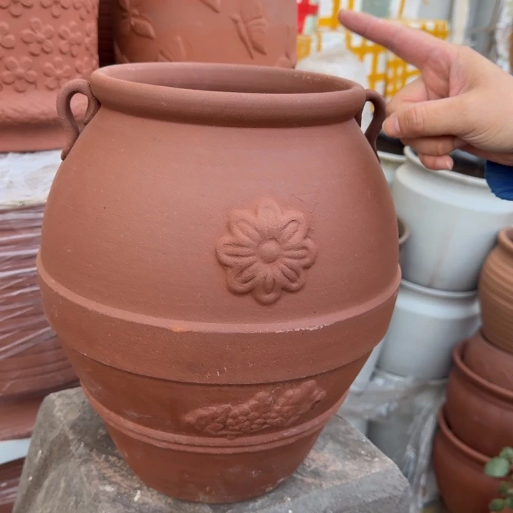 紫砂花盆口21高35宜兴紫砂粗糙正常