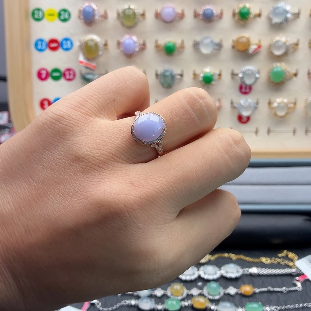 翡翠银S925镶嵌戒指