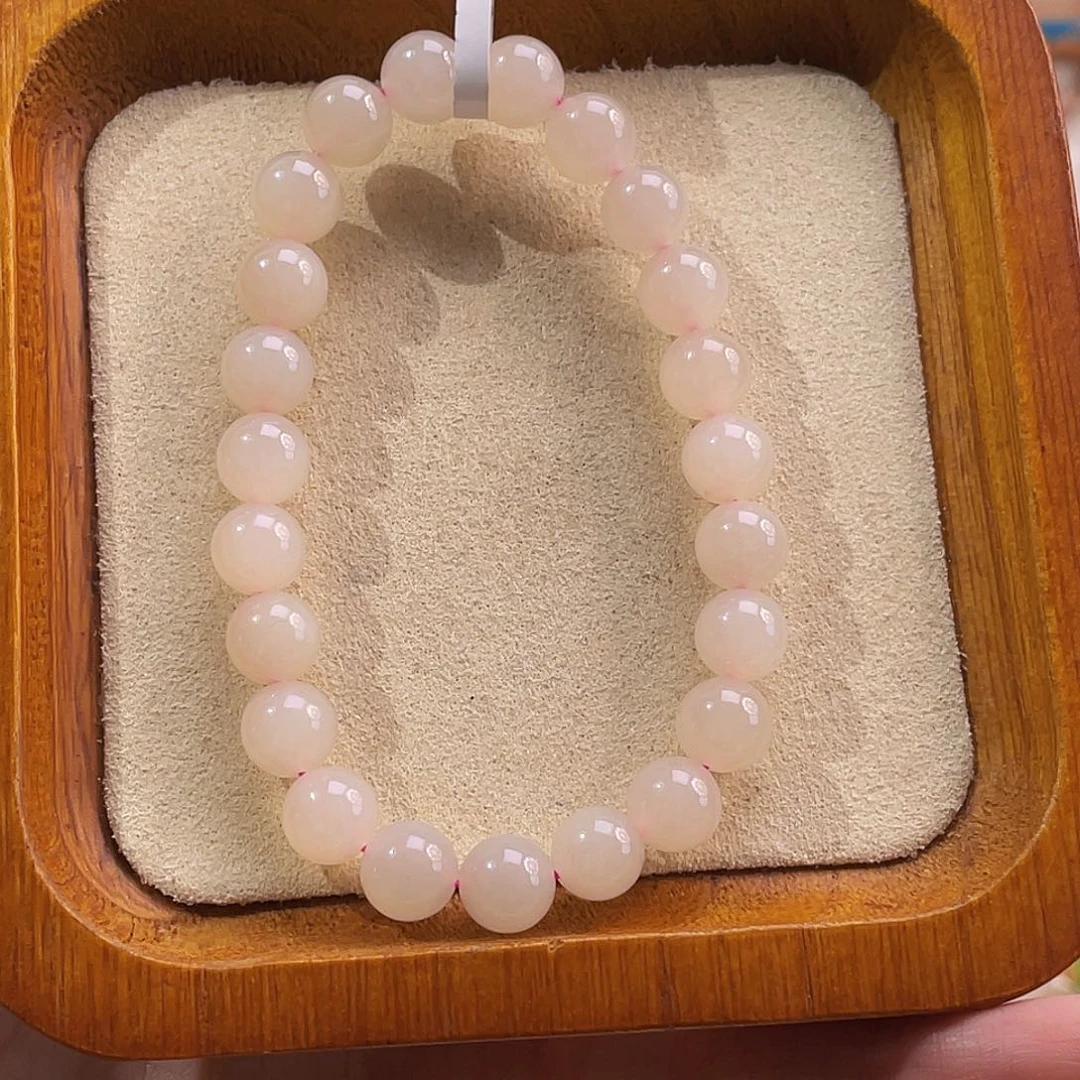 未镶嵌手串和田玉熟藕粉肉底手串卡8