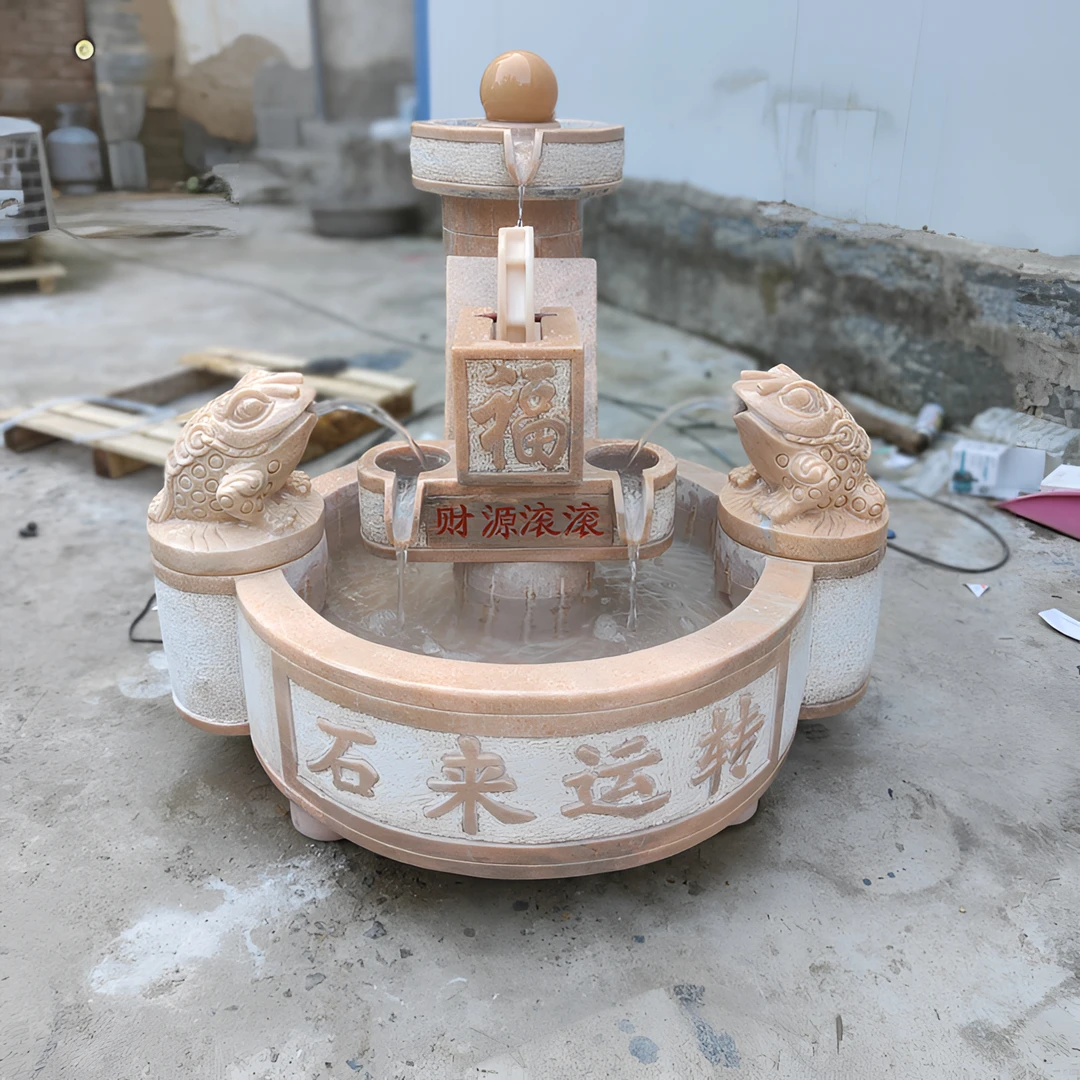 石雕流水摆件石来运转喷泉流水摆件大理石雕刻厂家直销爆款流水