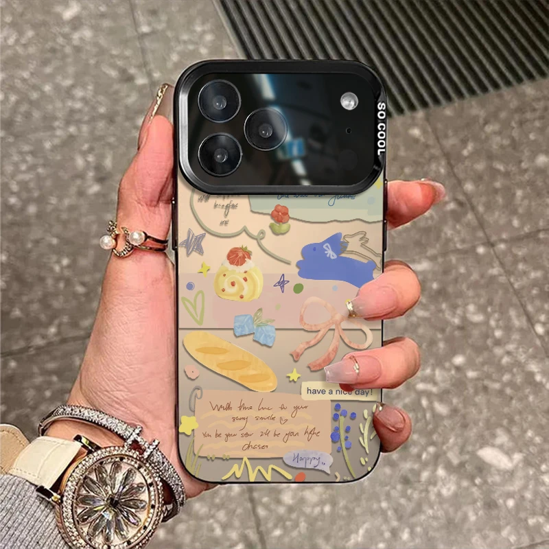 蝴蝶结兔适用苹果17promax手机壳iphone17新款16磨砂15彩银14防摔