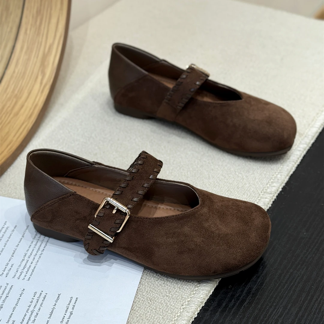 法式浅口豹纹气质玛丽珍单鞋女2025新款秋圆头两穿平底芭蕾晚晚鞋