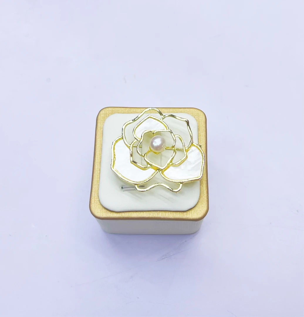 【颖姐专属】天然淡水山茶花珍珠胸针 时尚百搭气质