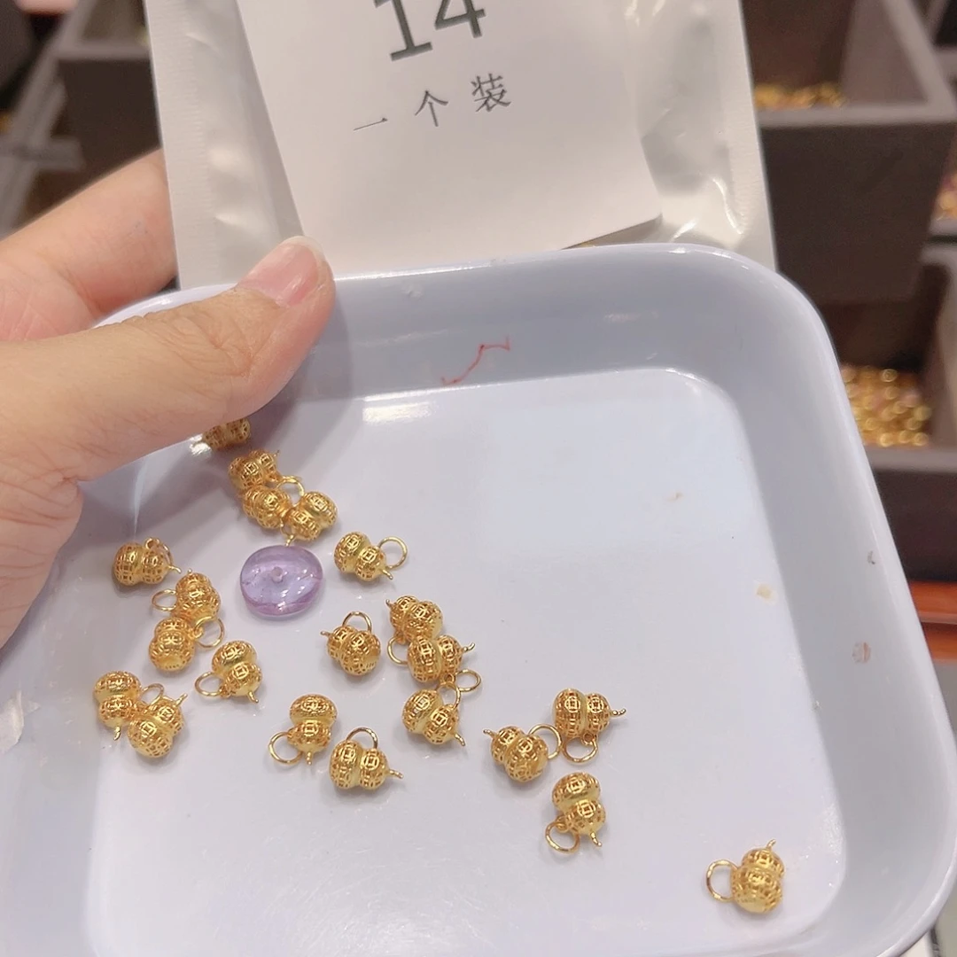 水晶珠宝半成品银S925镀金镶嵌14