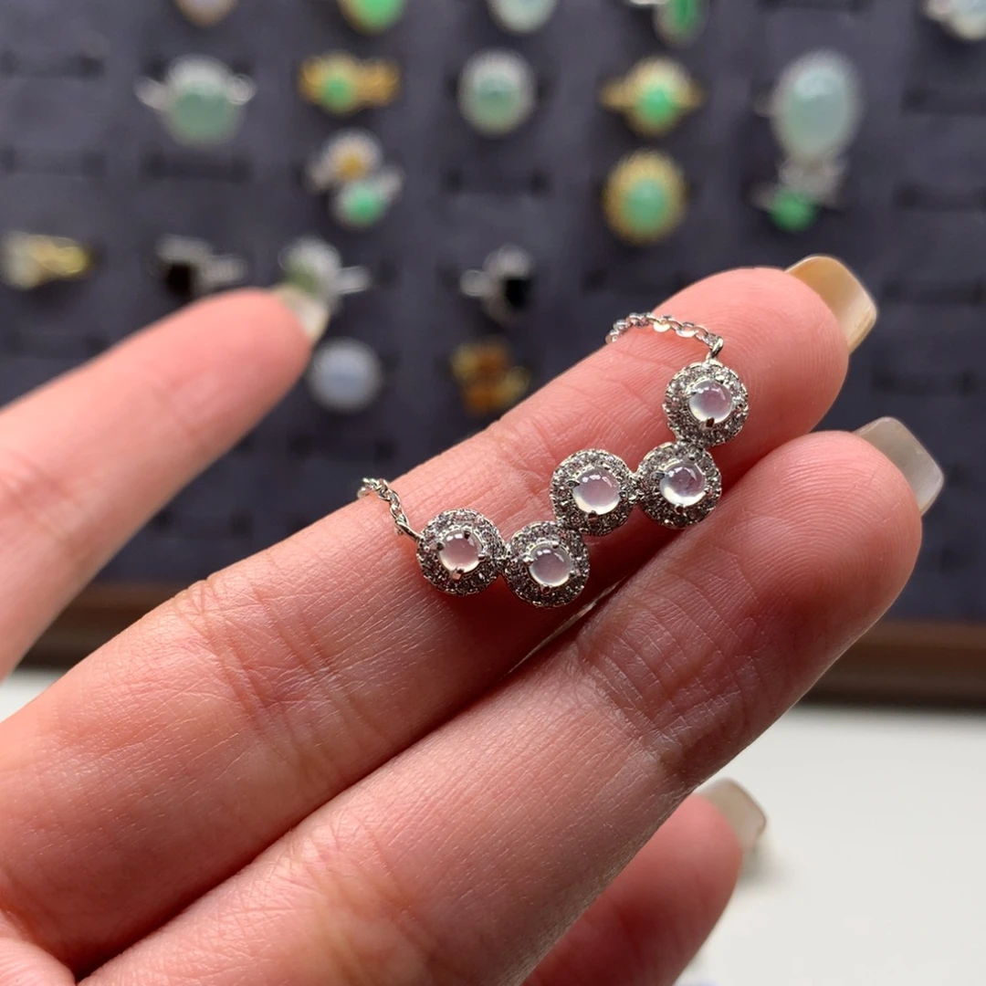 翡翠银S925镶嵌颈饰项链