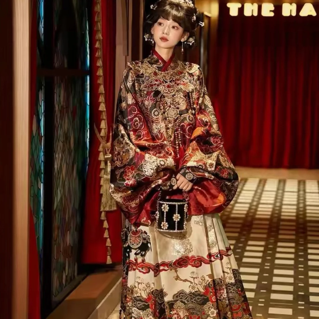 [玄马乾坤]马年拜年服琵琶袖马面裙重工明制汉服女