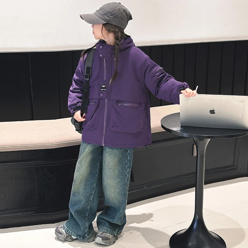 女童冲锋衣外套春秋款儿童洋气风衣韩版女孩中大童2025新款上衣潮