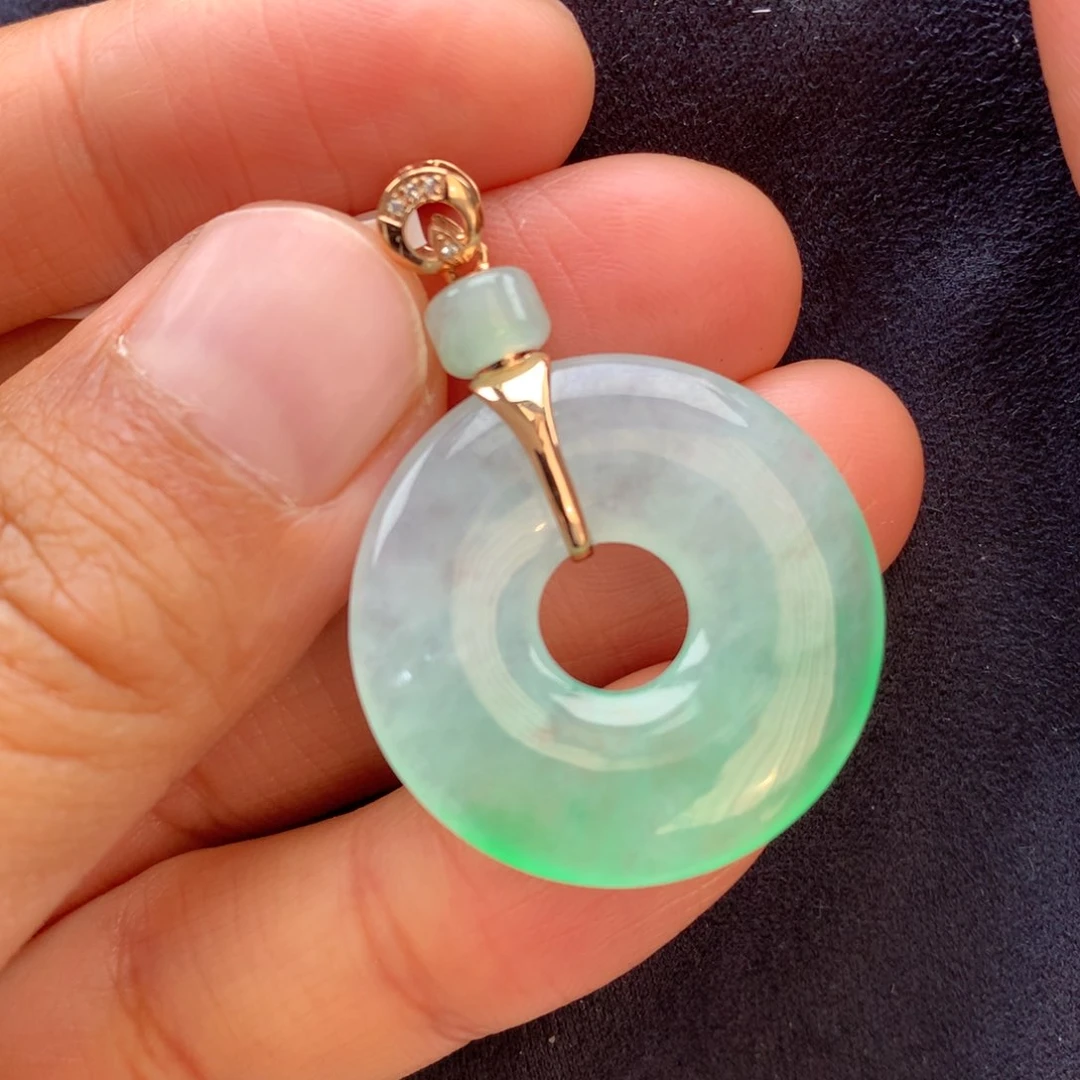 翡翠颈饰18K金镶嵌上新