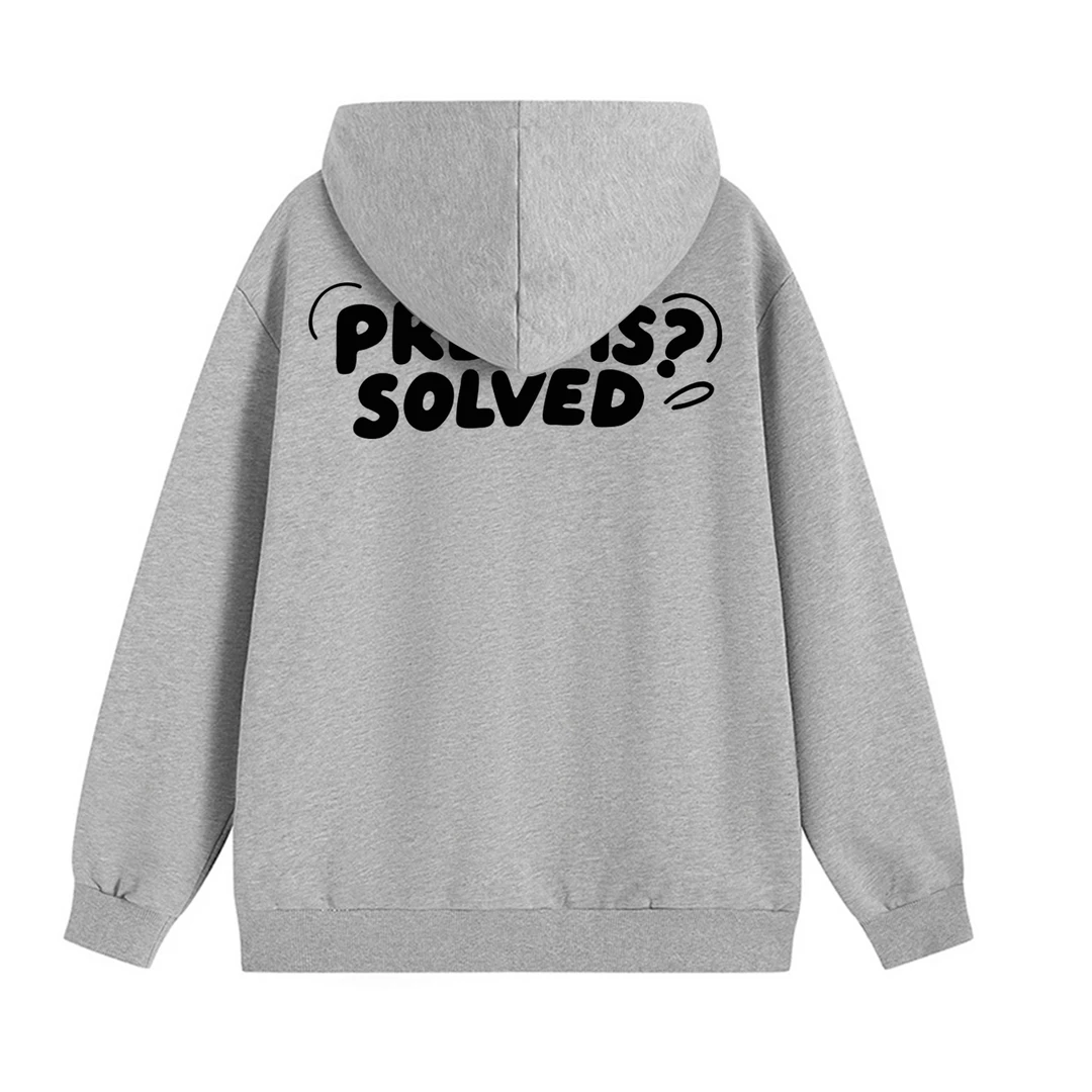 PRBLMS美式高街秋冬男女卡通LOGO印花宽松落肩潮流开衫连帽卫衣