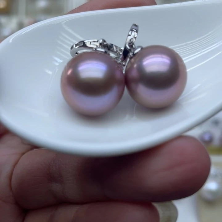 银S925镶嵌淡水珍珠耳饰越**好