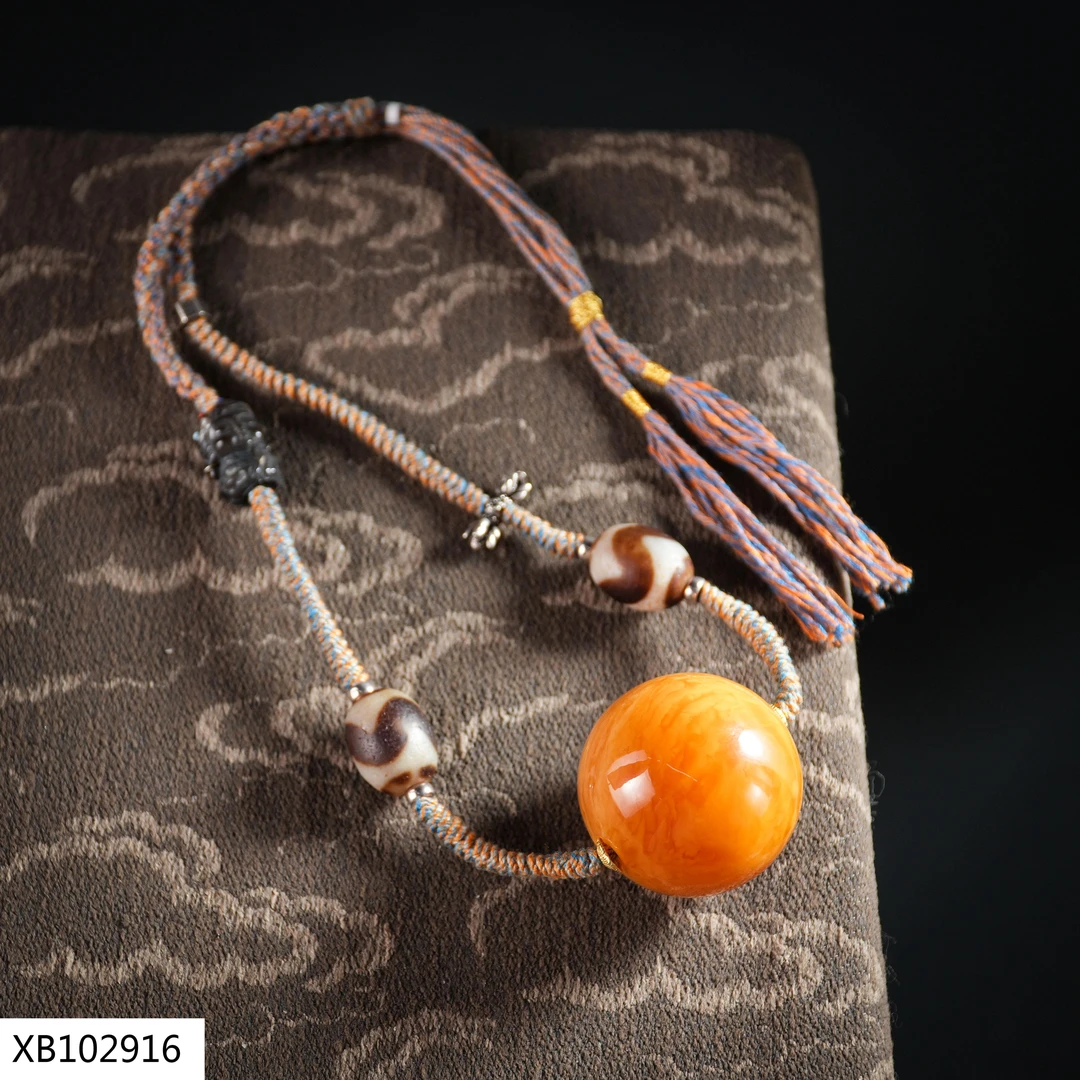 【老掌柜讲珠宝】蜜蜡单珠项链 40mm+ XB102916