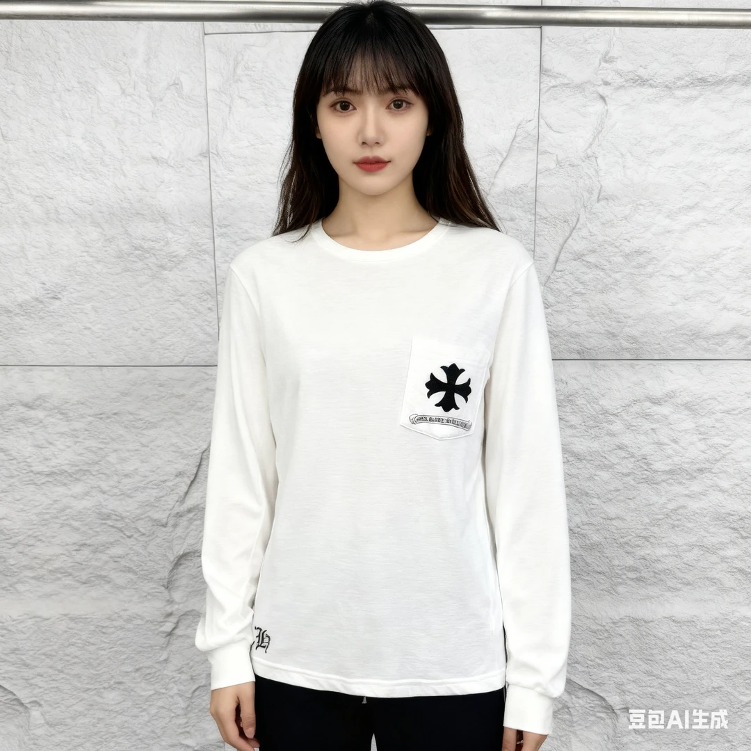 99新 Chrome Hearts/克罗心 S码/白色背后十字花球长袖/16721623
