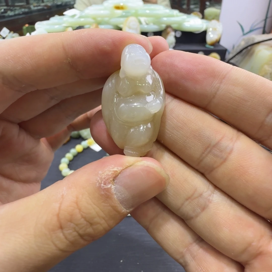 和田玉未镶嵌吊坠(赠链)新疆和田玉佛公