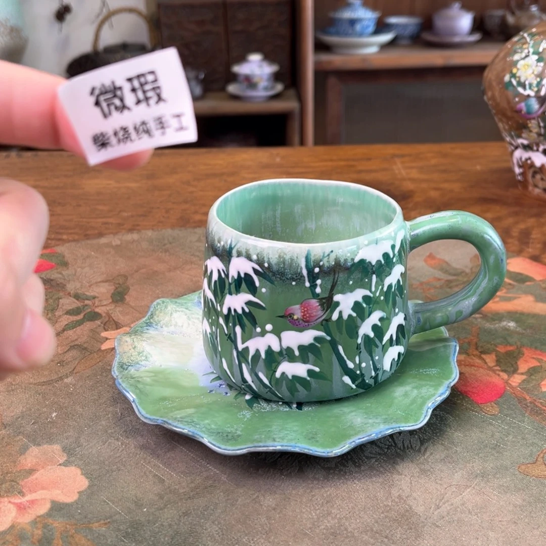 杯柴烧手工手绘陶瓷