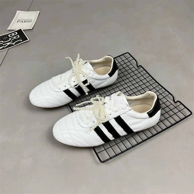 105德训鞋系带时尚休闲鞋运动鞋百搭潮流潮鞋女士平底休闲鞋