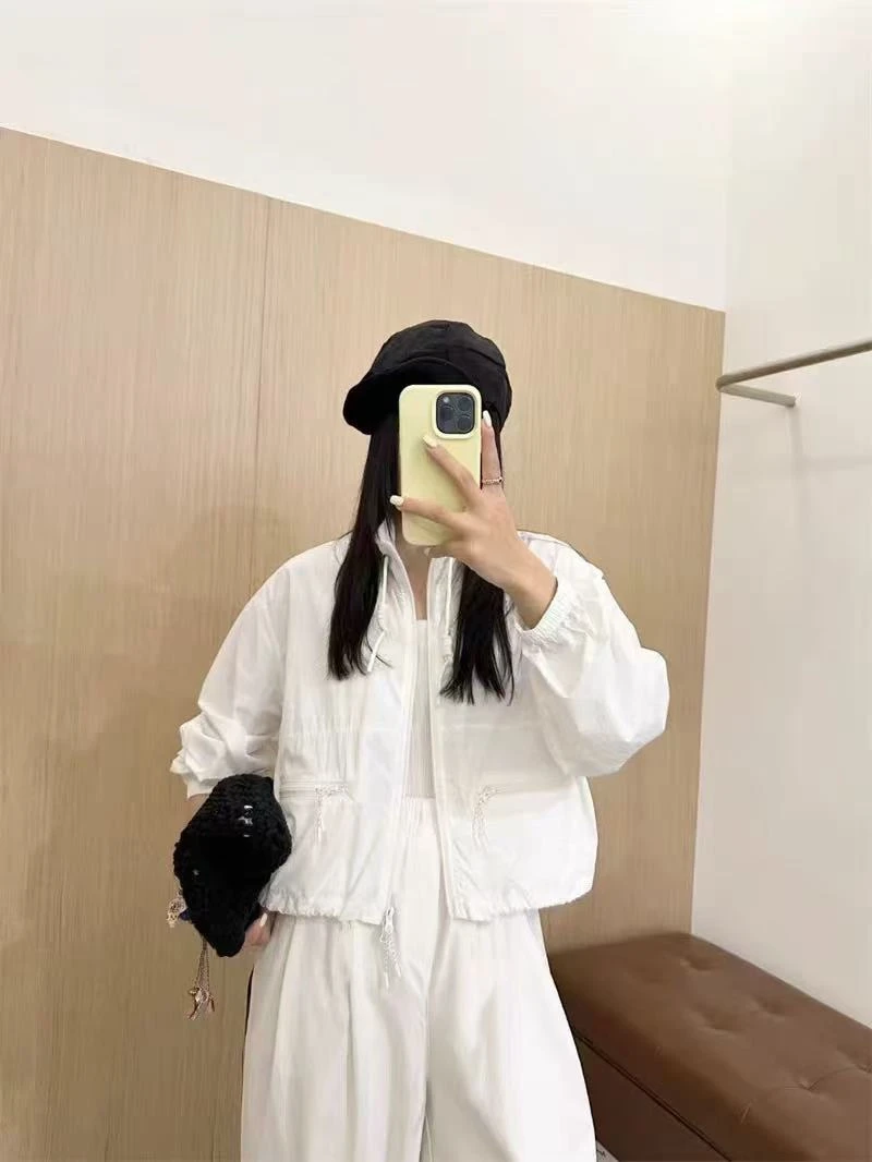 小雅姐姐  韩版立领大口袋拉链轻薄长袖防晒外套IT25