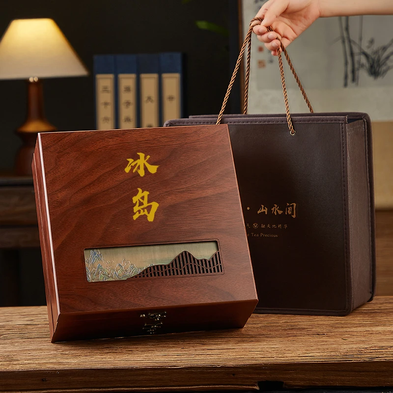 25年新品普洱茶包装盒冰岛茶饼盒冰岛单饼礼盒空盒双层木盒空礼盒
