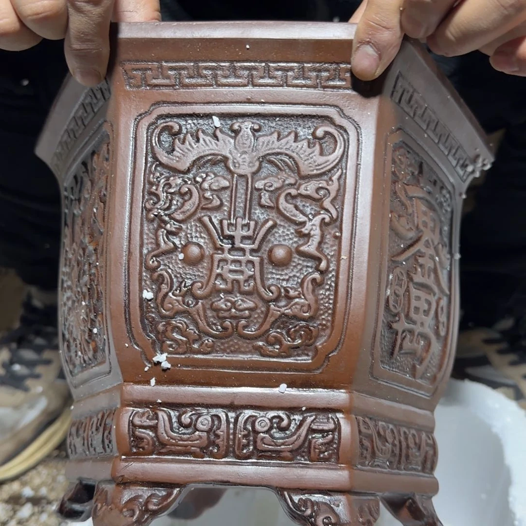 紫砂花盆口径27 23高度21