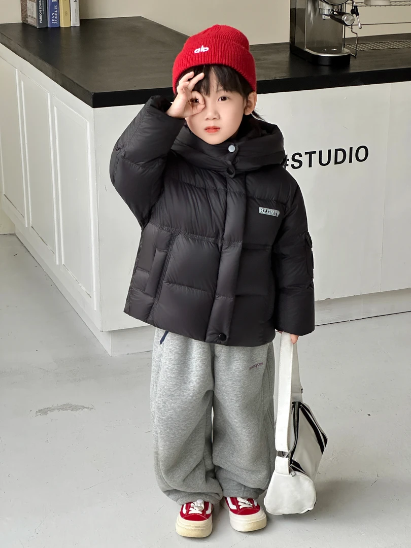 【町木优品】儿童冬季男童新品韩版国标90白鸭绒时尚羽绒服 MD25038
