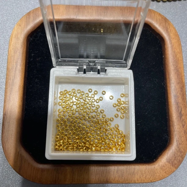 足金999素金5D硬金长2.2MM厚度1.1MM算盘飞碟珠(此订单10个一组)